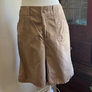 90s/Y2K Vintage White Stag Tan Bermuda Shorts Size 6 High Rise Cotton Granola